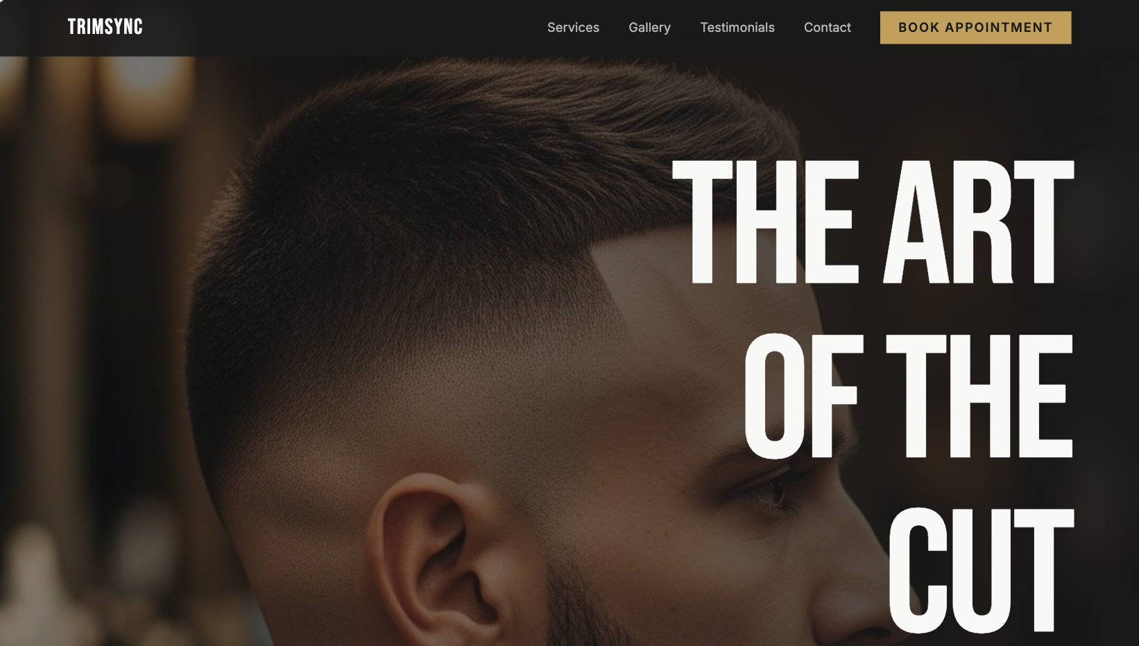 Barbershops website example by Davisify