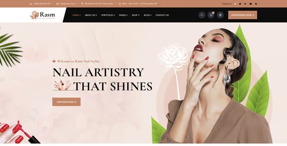 Nail Salons website example by Davisify